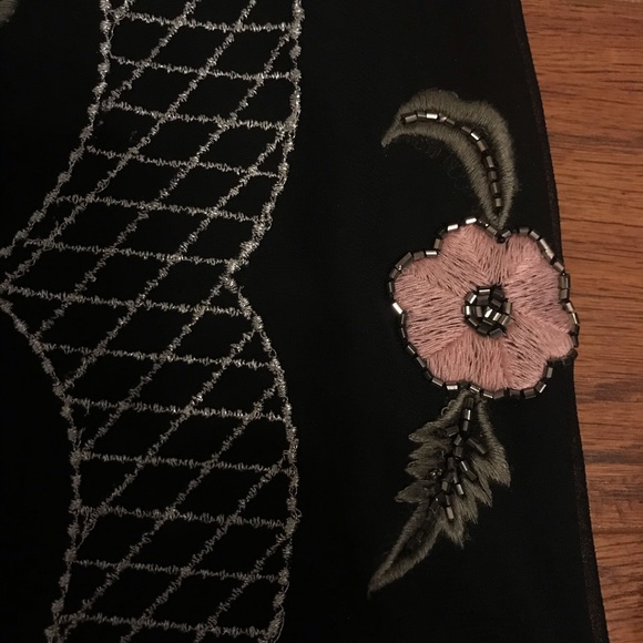 GUESS Flower Embellished Top in Sheer Black - Picture 7 of 8